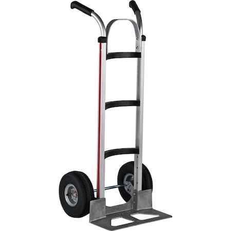 Global Equipment Magliner Aluminum Hand Truck Curved Handle Semi-Pneumatic Wheels 277010